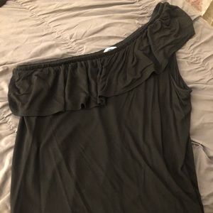 One shoulder ruffle top
